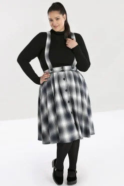 Hell Bunny Skirts|Skirts>Eddystone Pinafore Skirt Grey