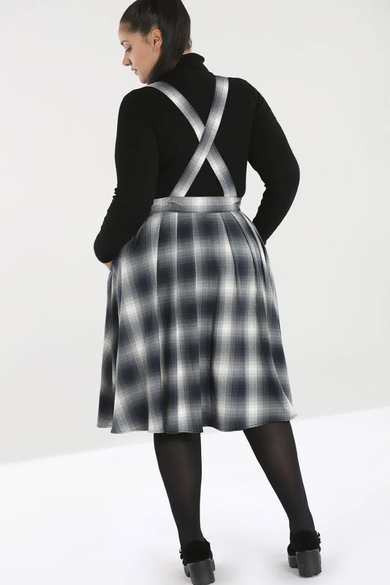 Hell Bunny Skirts|Skirts>Eddystone Pinafore Skirt Grey