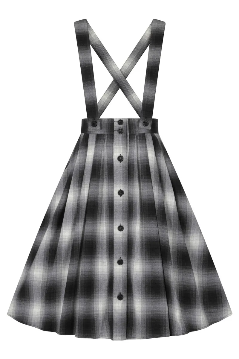 Hell Bunny Skirts|Skirts>Eddystone Pinafore Skirt Grey