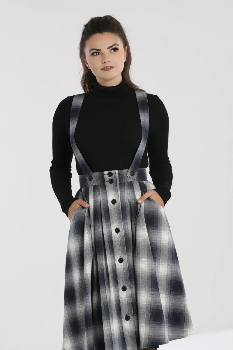 Hell Bunny Skirts|Skirts>Eddystone Pinafore Skirt Grey