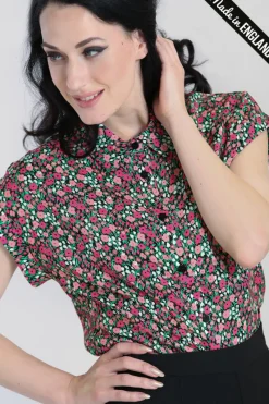 Hell Bunny Tops|Blouses>Effie Shirt Black