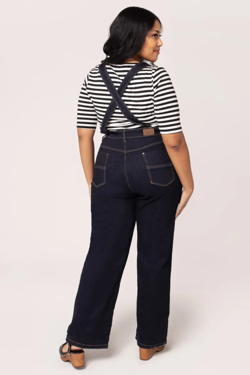 Hell Bunny Trousers & Shorts|Trousers & Shorts>Elly May Denim Dungarees Navy