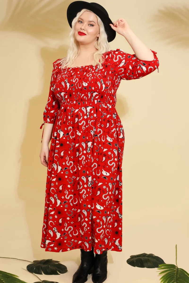 Hell Bunny Dresses|Dresses>Emmylou Maxi Dress Red
