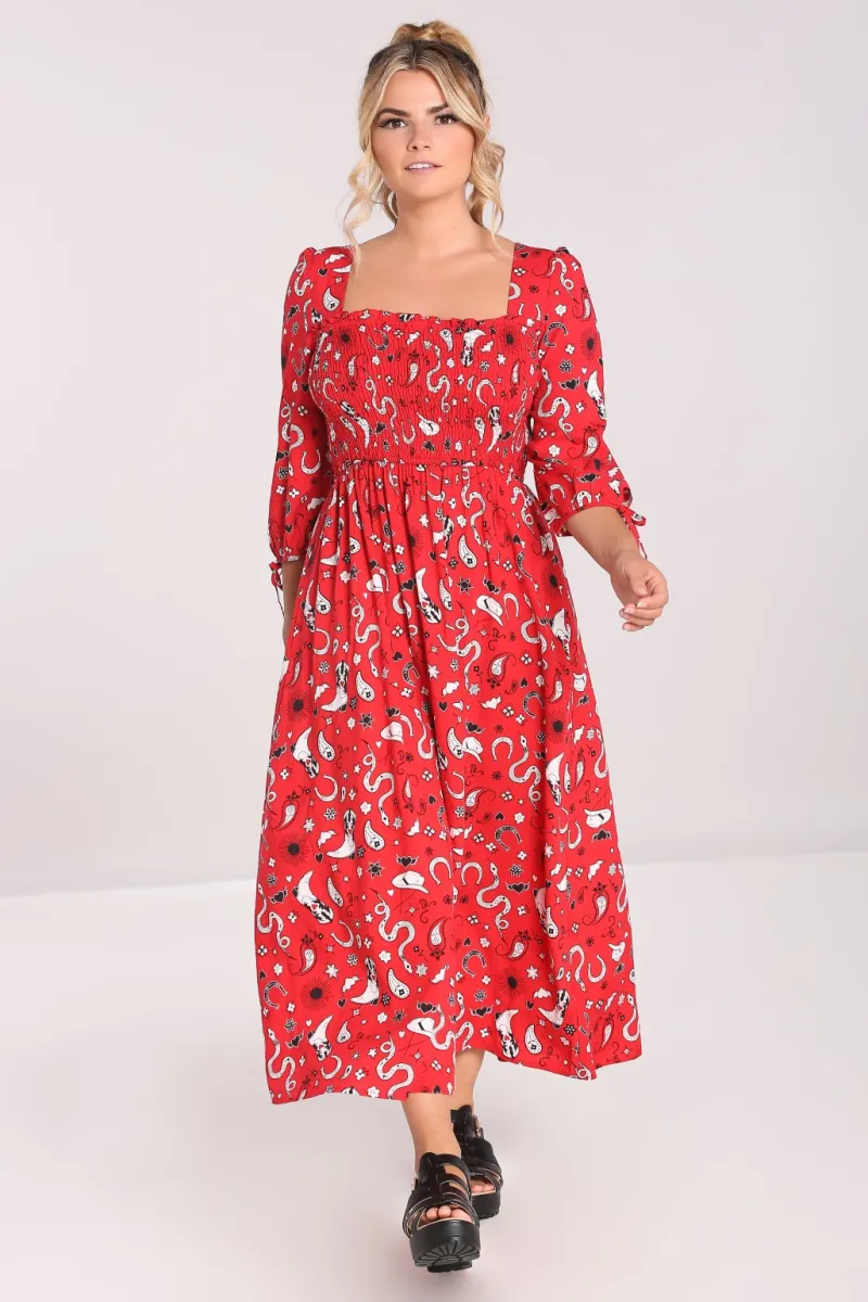 Hell Bunny Dresses|Dresses>Emmylou Maxi Dress Red