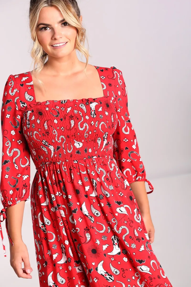 Hell Bunny Dresses|Dresses>Emmylou Maxi Dress Red