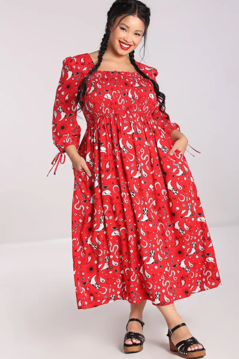 Hell Bunny Dresses|Dresses>Emmylou Maxi Dress Red