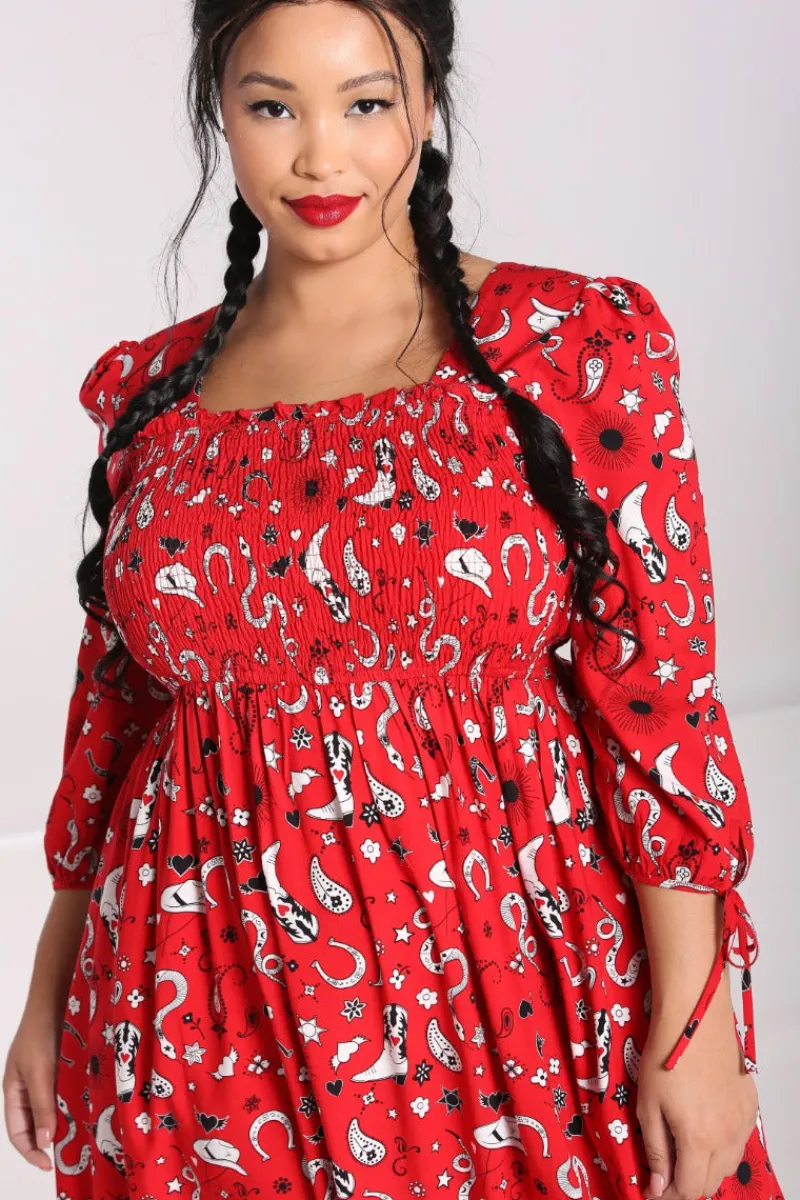 Hell Bunny Dresses|Dresses>Emmylou Maxi Dress Red
