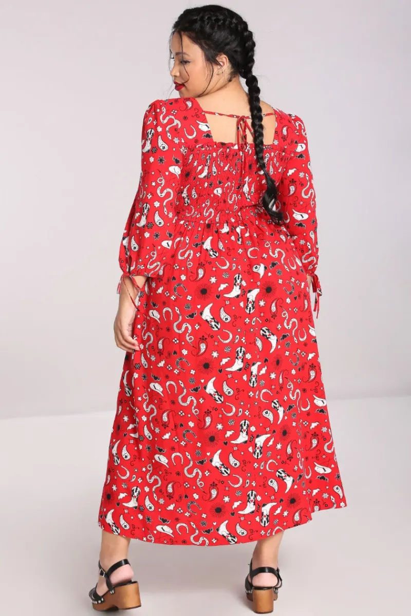 Hell Bunny Dresses|Dresses>Emmylou Maxi Dress Red