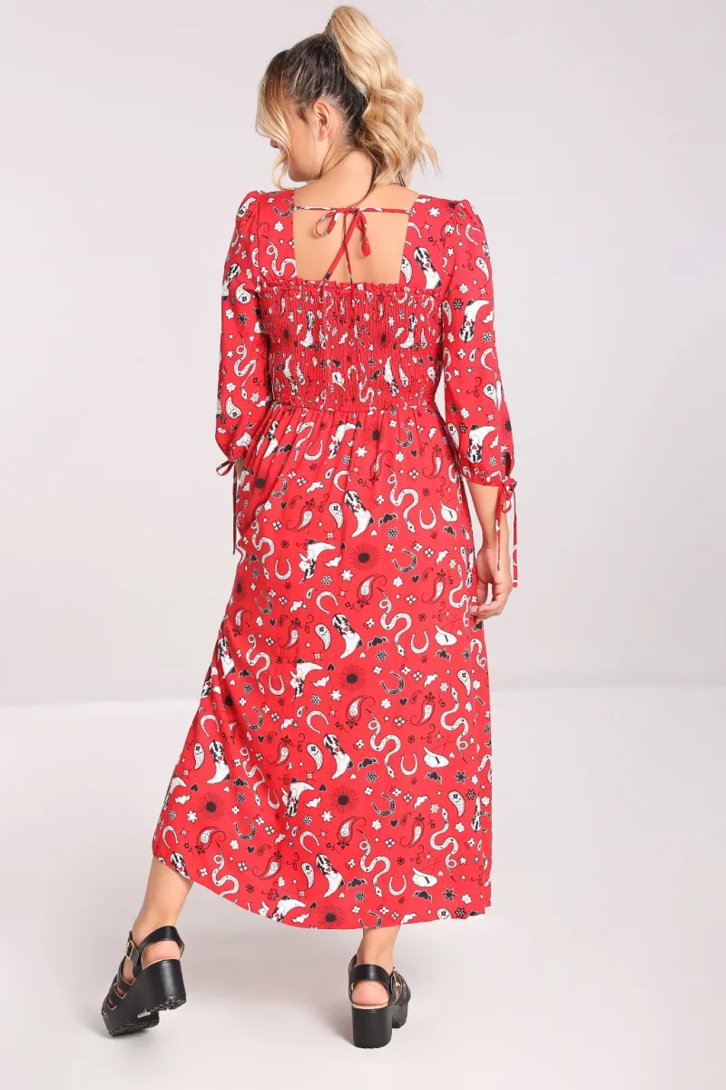 Hell Bunny Dresses|Dresses>Emmylou Maxi Dress Red