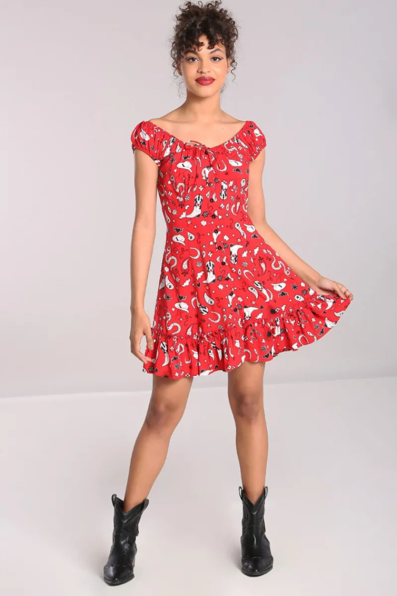 Hell Bunny Dresses|Dresses>Emmylou Mini Dress Red