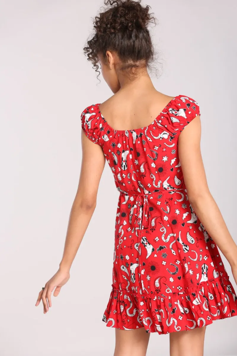 Hell Bunny Dresses|Dresses>Emmylou Mini Dress Red