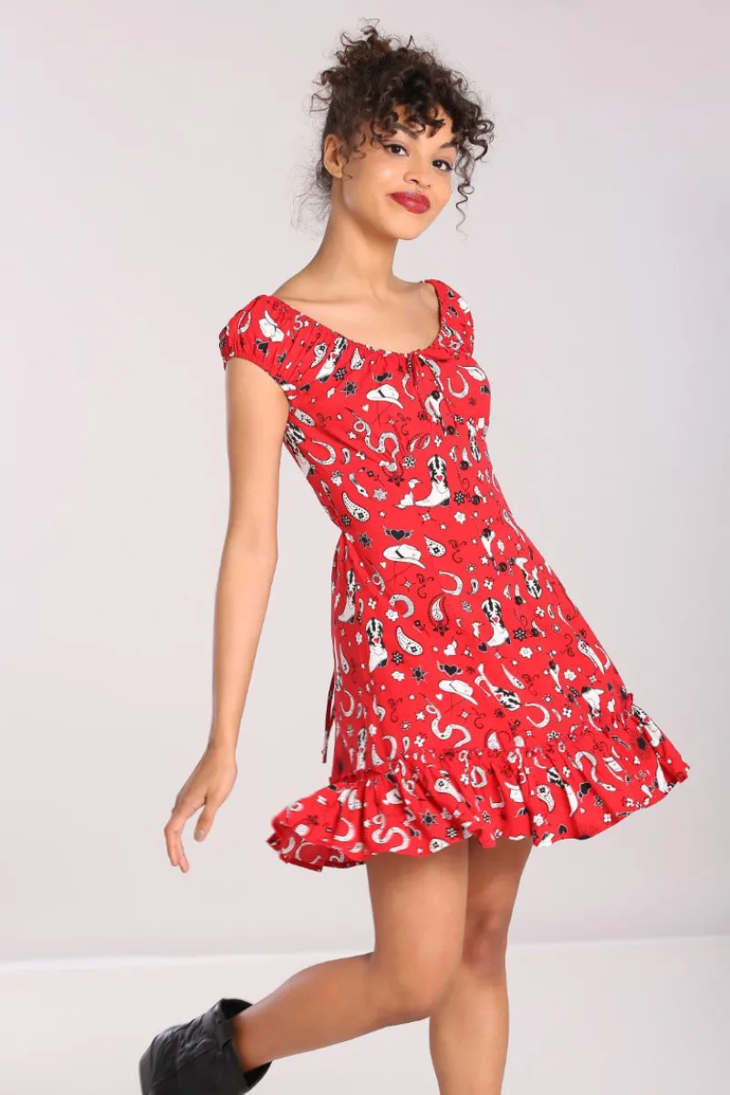 Hell Bunny Dresses|Dresses>Emmylou Mini Dress Red