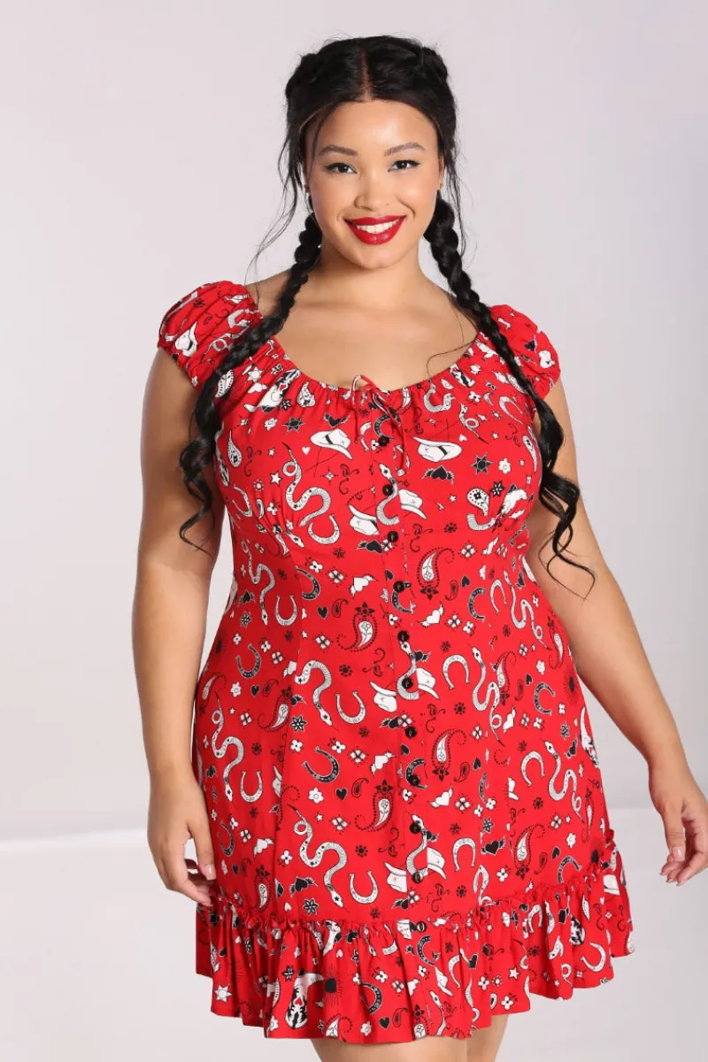 Hell Bunny Dresses|Dresses>Emmylou Mini Dress Red