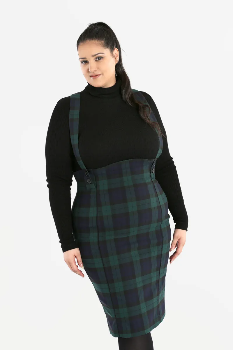 Hell Bunny Skirts|Skirts>Evelyn Pinafore Skirt Green