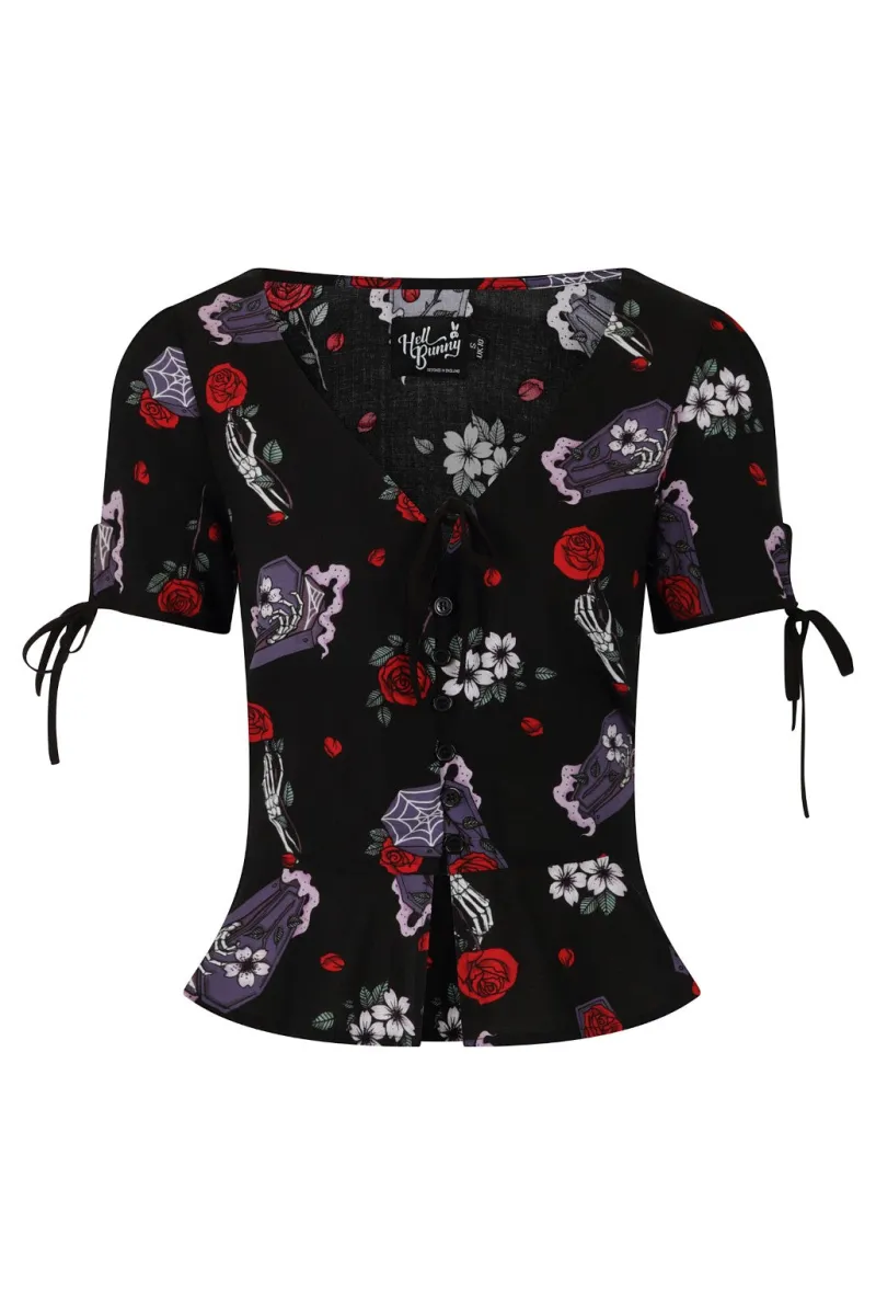 Hell Bunny Blouses|Tops>Even In Death Blouse Black