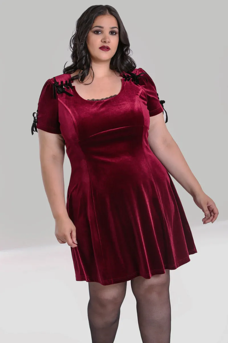 Hell Bunny Dresses|Dresses>Everly Mini Dress Wine