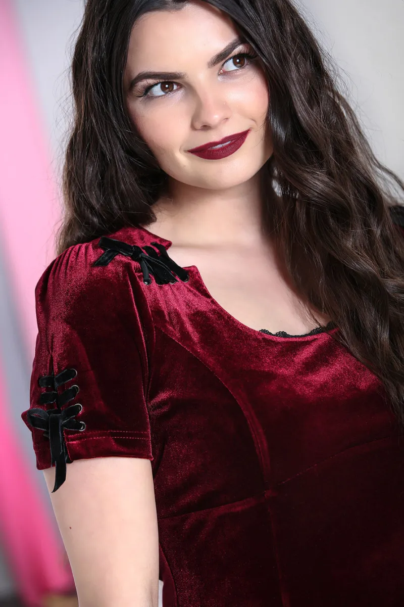 Hell Bunny Dresses|Dresses>Everly Mini Dress Wine