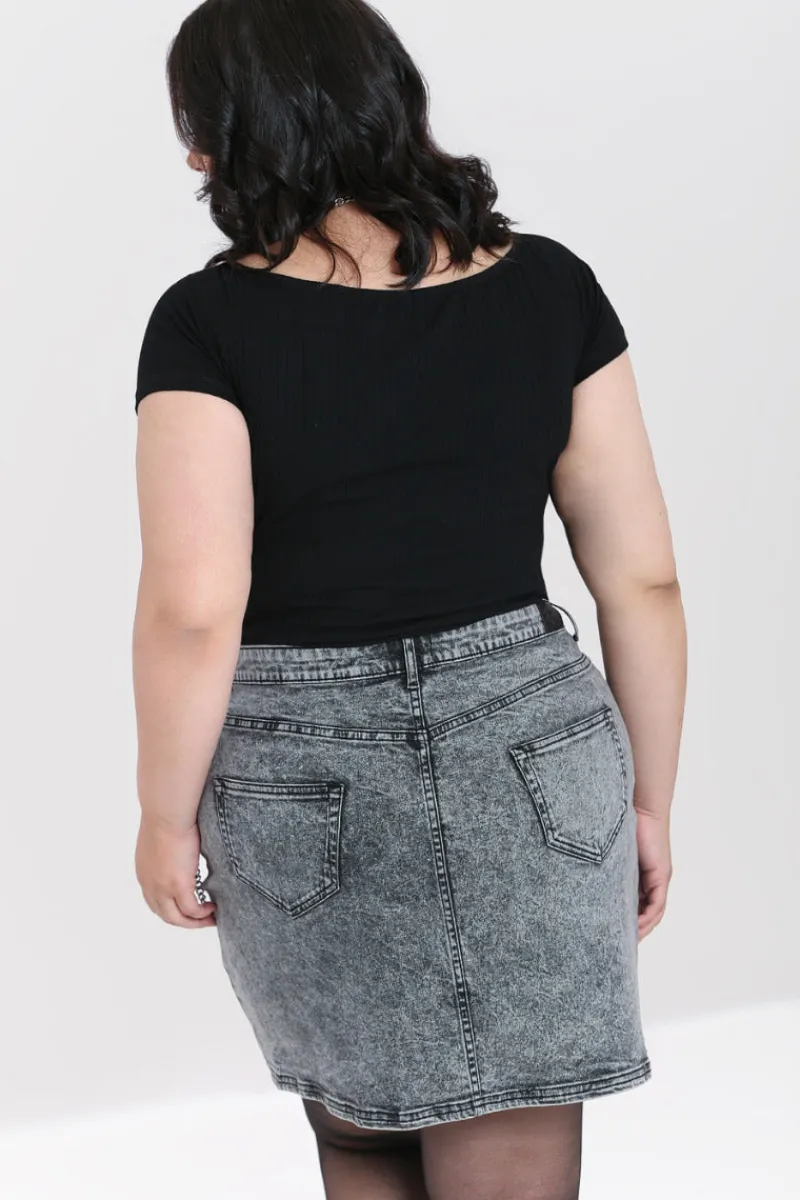 Hell Bunny Skirts|Denim>Finn Mini Skirt