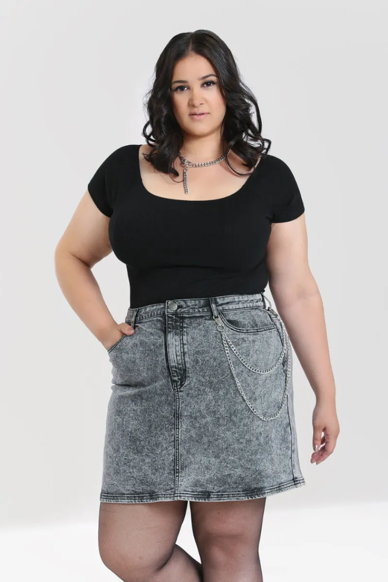 Hell Bunny Skirts|Denim>Finn Mini Skirt