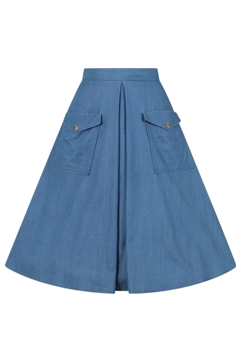 Hell Bunny Skirts>Freddie Skirt Blue