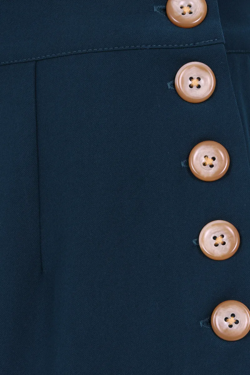 Hell Bunny Trousers & Shorts>Ginger Swing Trousers Blue