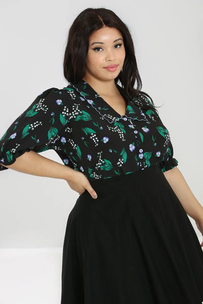 Hell Bunny Tops|Blouses>Good Luck Blouse Black