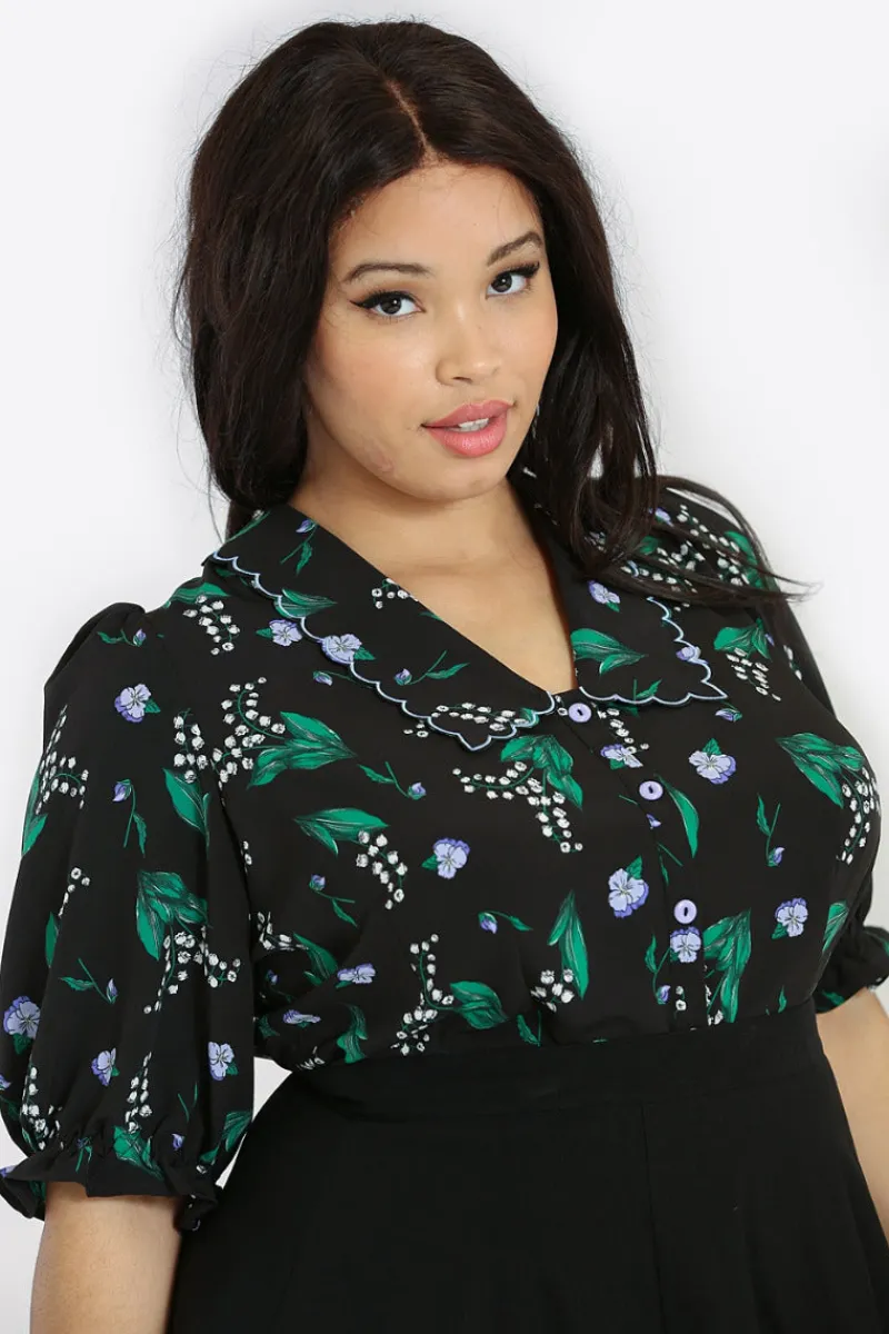 Hell Bunny Tops|Blouses>Good Luck Blouse Black