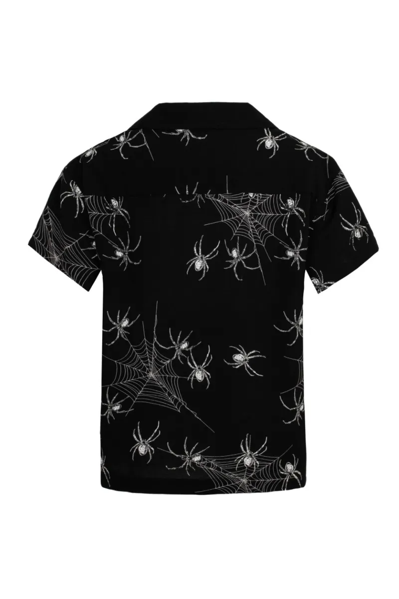 Hell Bunny Tops|Blouses>Grungy Spider Shirt Black