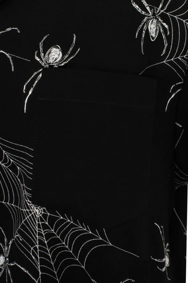 Hell Bunny Tops|Blouses>Grungy Spider Shirt Black