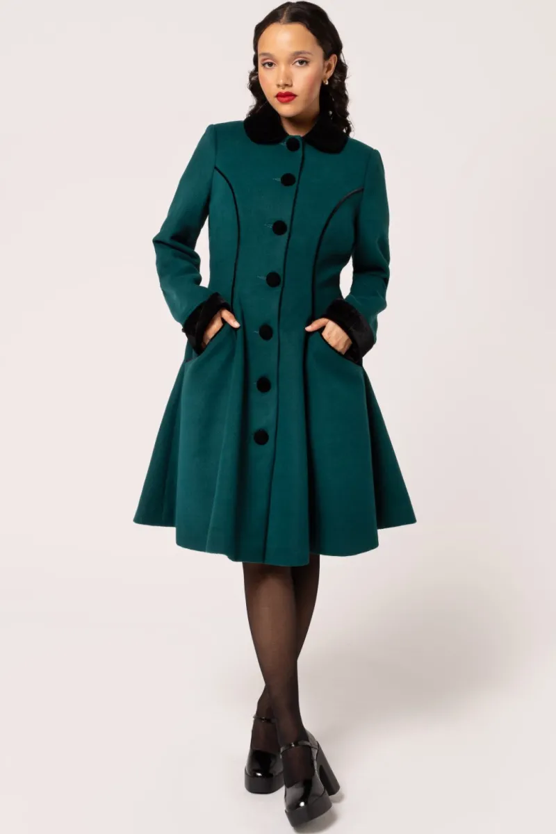 Hell Bunny Coats & Jackets|Coats & Jackets>Harper Coat Green
