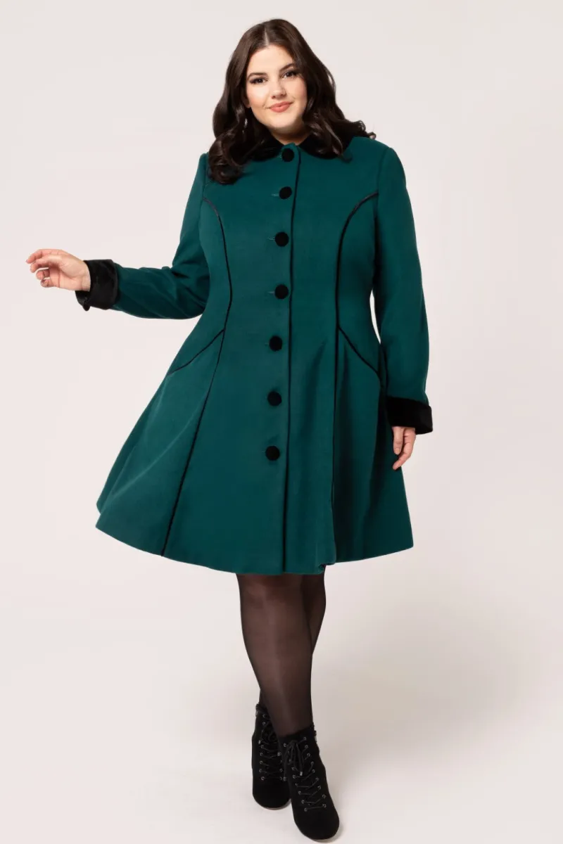 Hell Bunny Coats & Jackets|Coats & Jackets>Harper Coat Green
