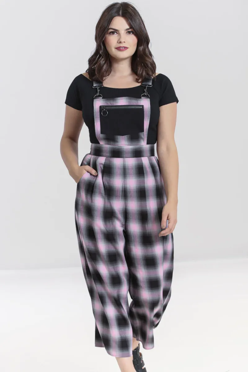 Hell Bunny Trousers & Shorts|Trousers & Shorts>Hayley Dungarees Pink