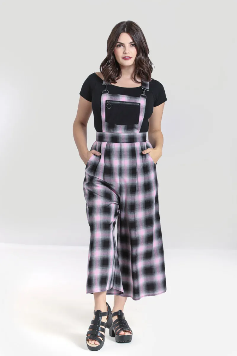 Hell Bunny Trousers & Shorts|Trousers & Shorts>Hayley Dungarees Pink