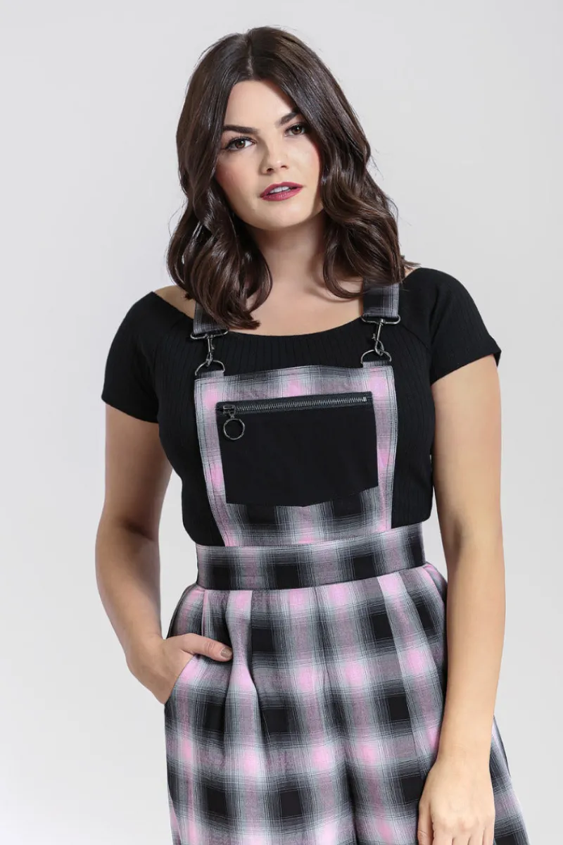 Hell Bunny Trousers & Shorts|Trousers & Shorts>Hayley Dungarees Pink