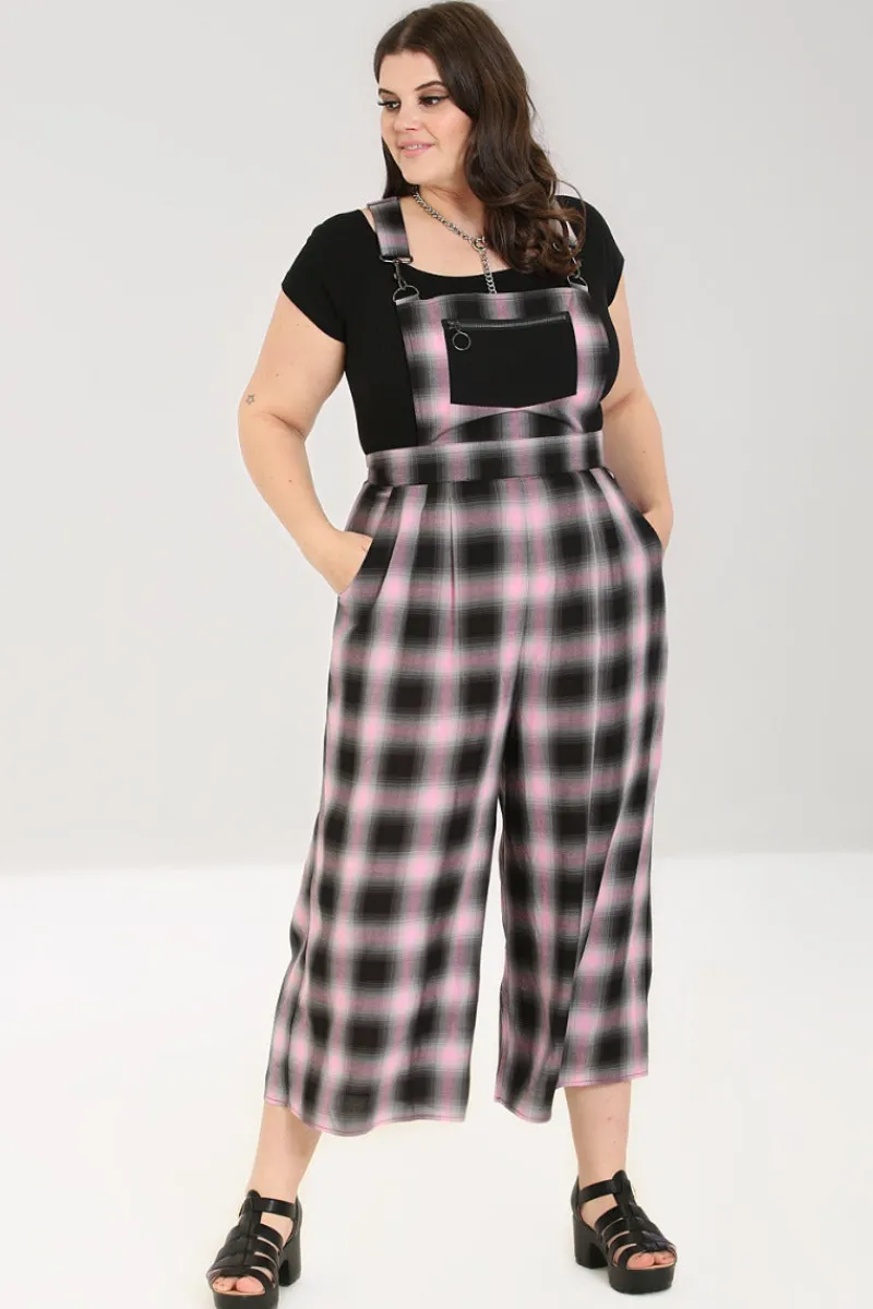 Hell Bunny Trousers & Shorts|Trousers & Shorts>Hayley Dungarees Pink