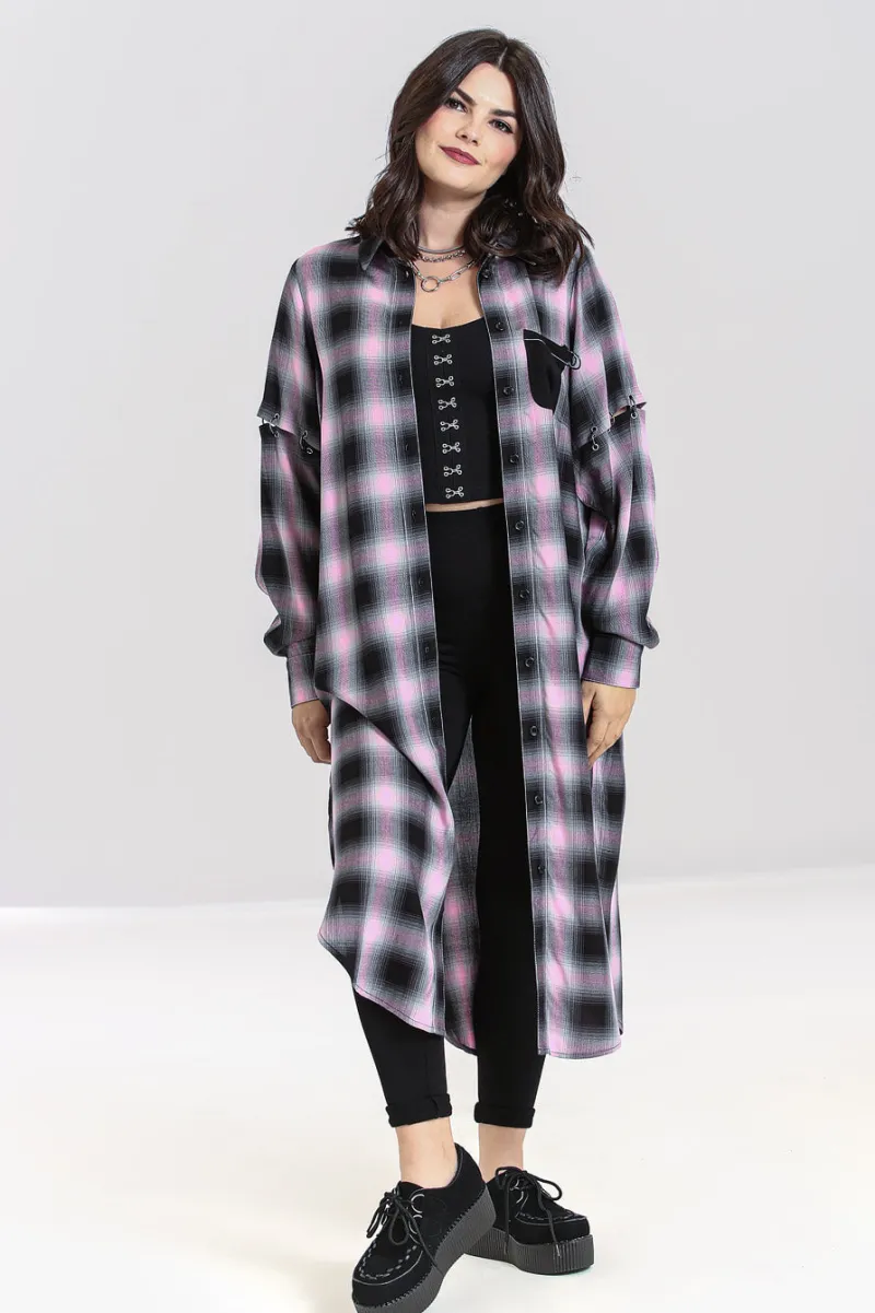 Hell Bunny Tops|Dresses>Hayley Shirt Dress Pink