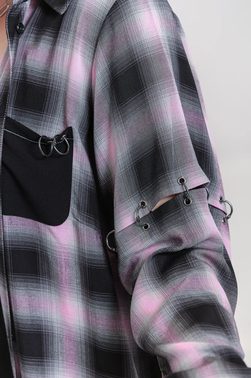 Hell Bunny Tops|Dresses>Hayley Shirt Dress Pink