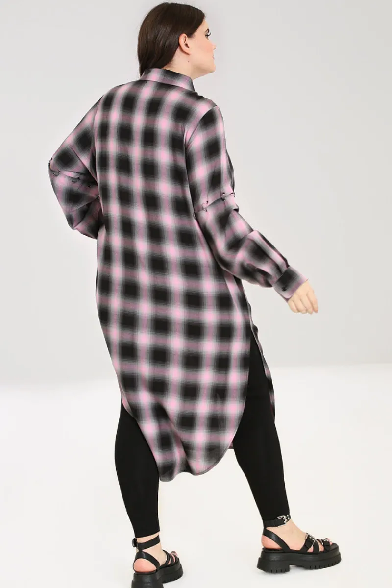 Hell Bunny Tops|Dresses>Hayley Shirt Dress Pink