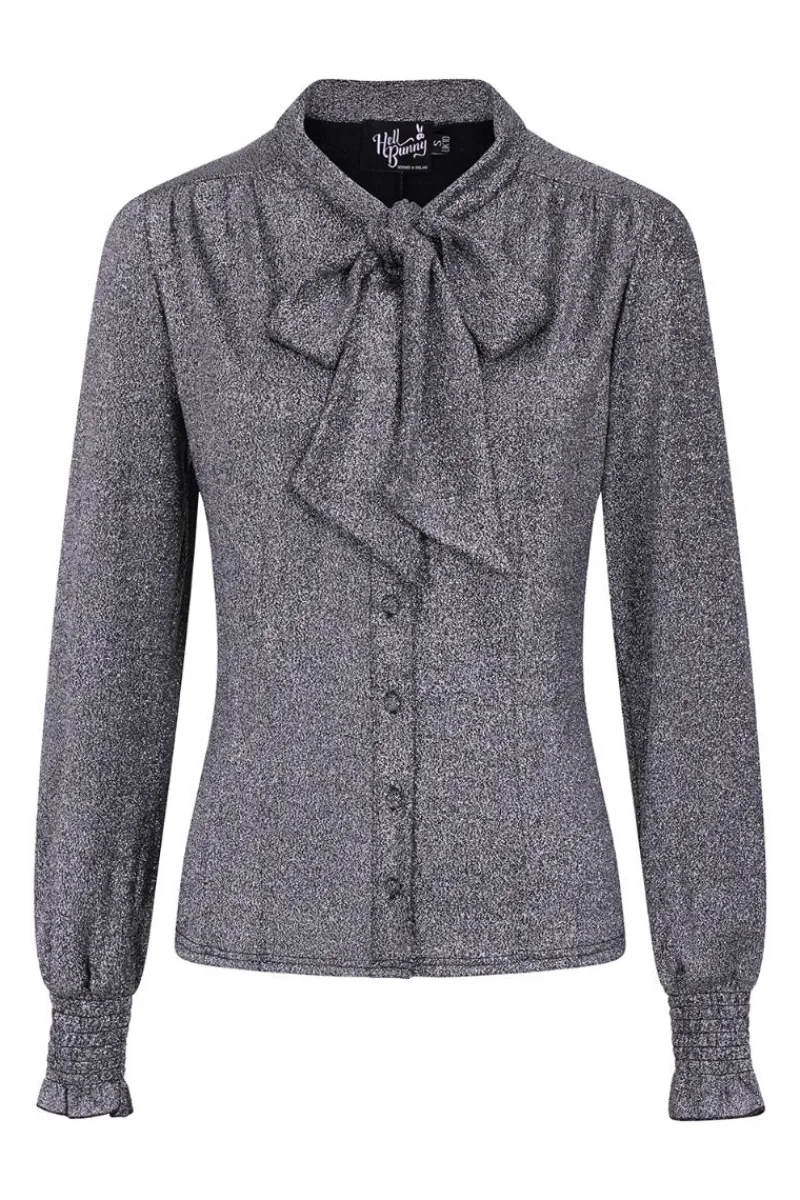 Hell Bunny Tops|Knitwear>Haze Blouse Silver