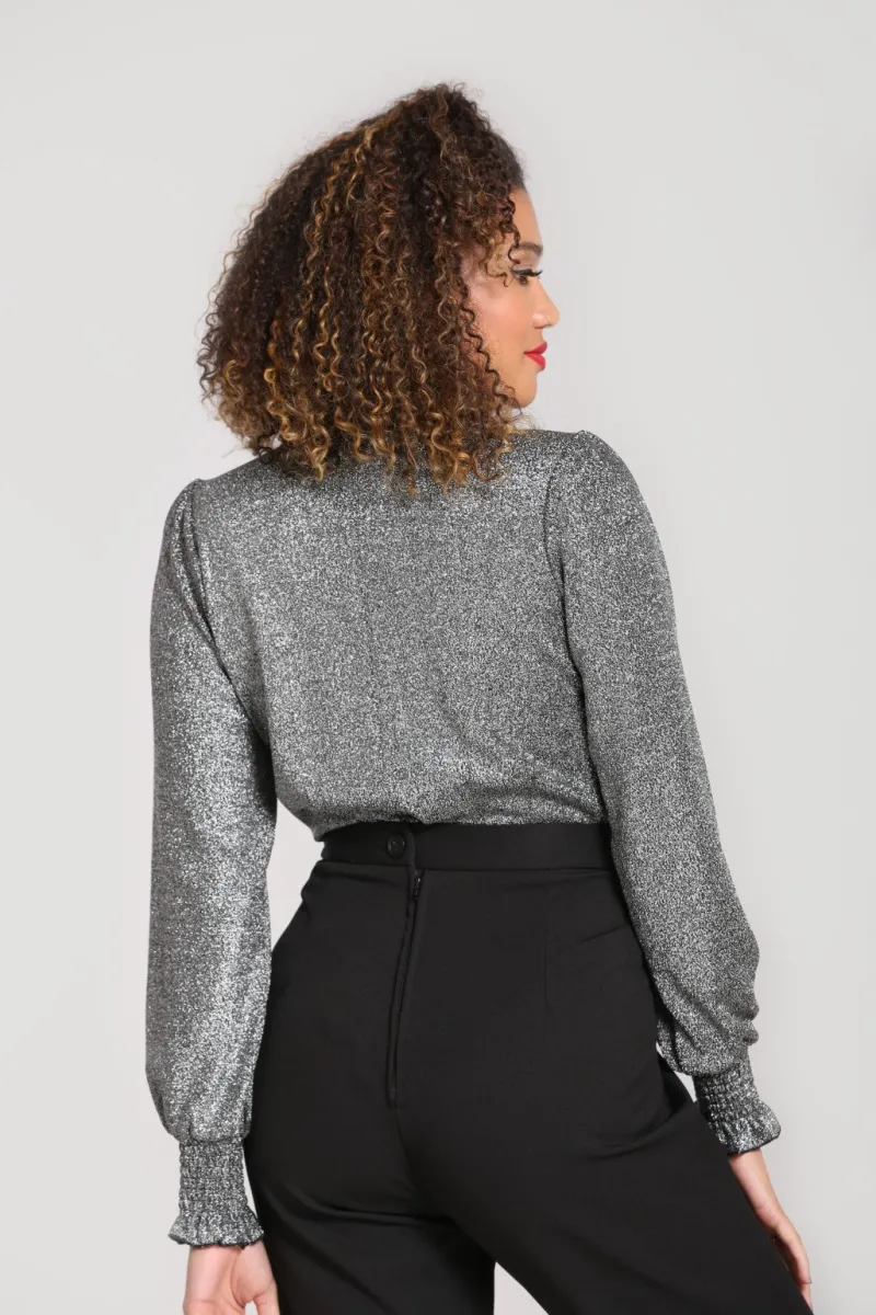 Hell Bunny Tops|Knitwear>Haze Blouse Silver