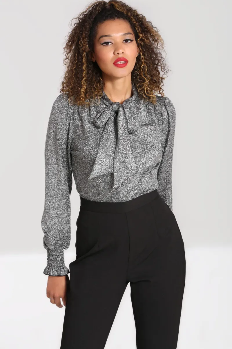 Hell Bunny Tops|Knitwear>Haze Blouse Silver