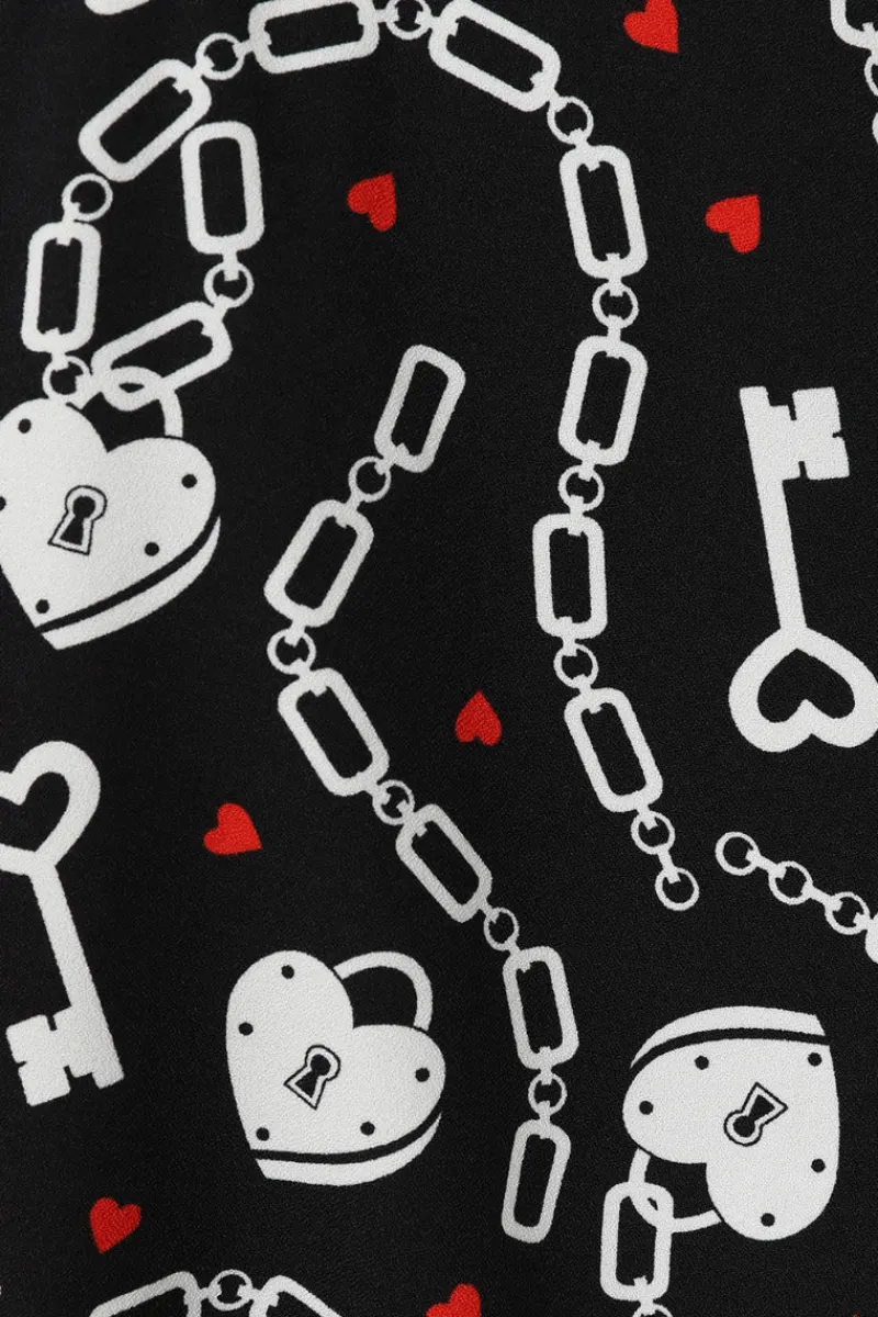 Hell Bunny Skirts|Skirts>Heart Lock Mini Skirt Black
