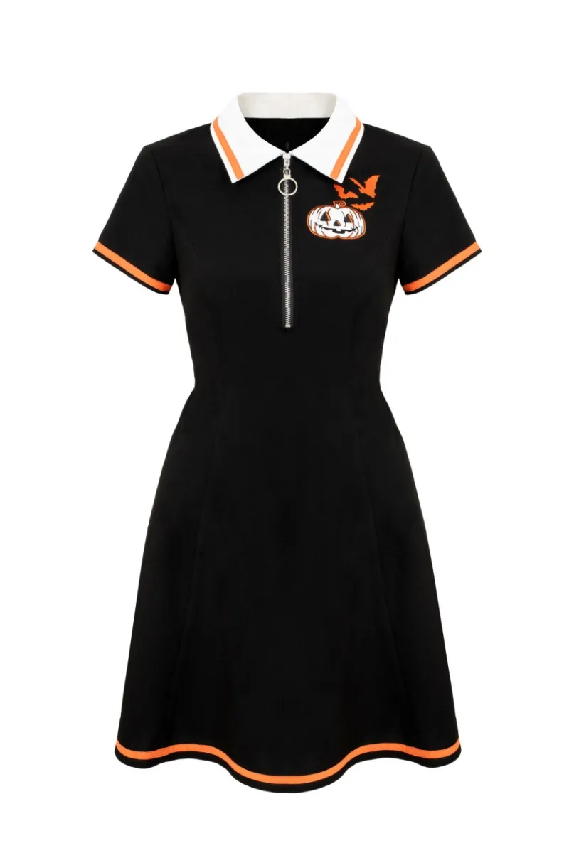 Hell Bunny Dresses|Mini Dresses>Jack-O-Lantern Dress Black