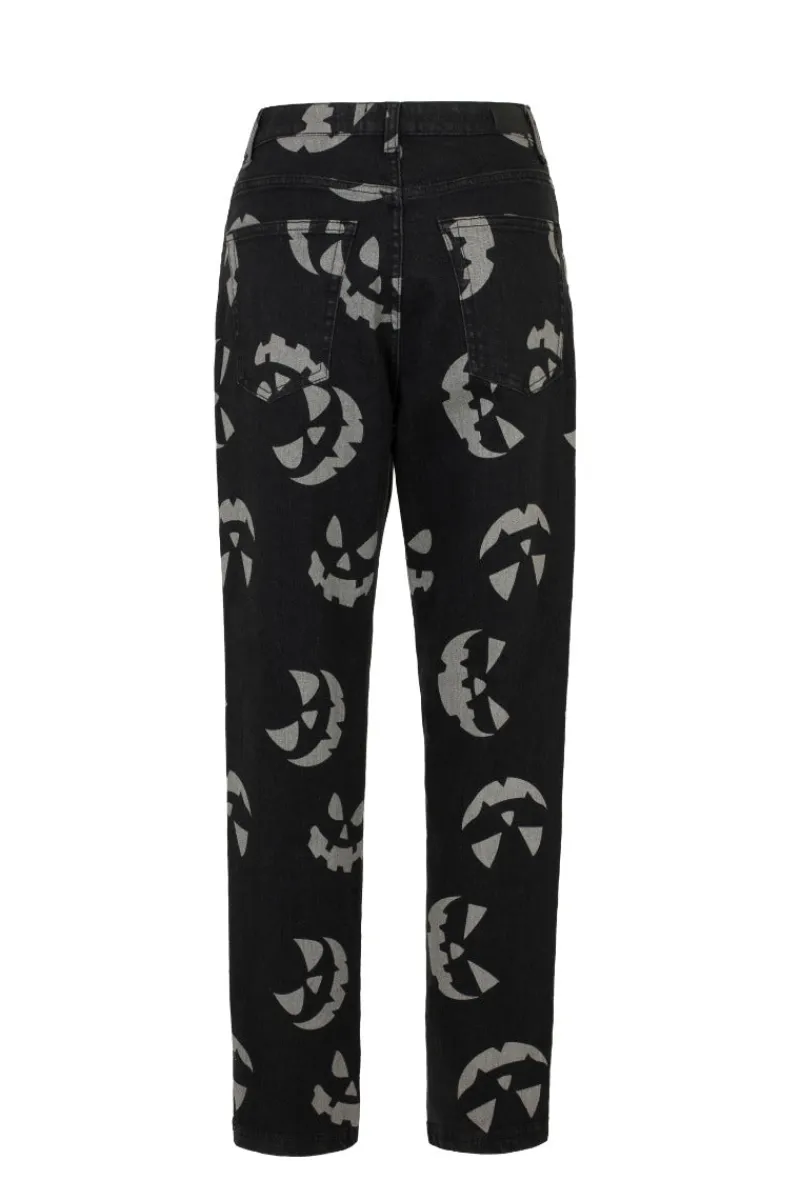 Hell Bunny Trousers & Shorts|Trousers & Shorts>Jack-O-Lantern Jeans Black
