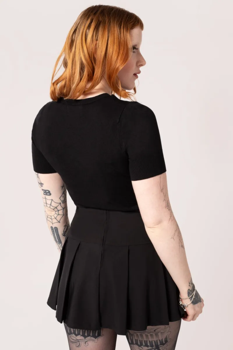 Hell Bunny Tops|Knitwear>Jack-O-Lantern Top Black/Orange