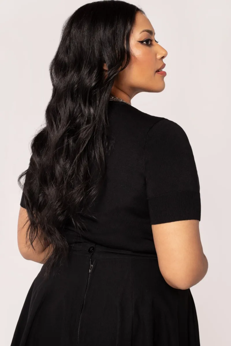 Hell Bunny Tops|Knitwear>Jack-O-Lantern Top Black/Orange
