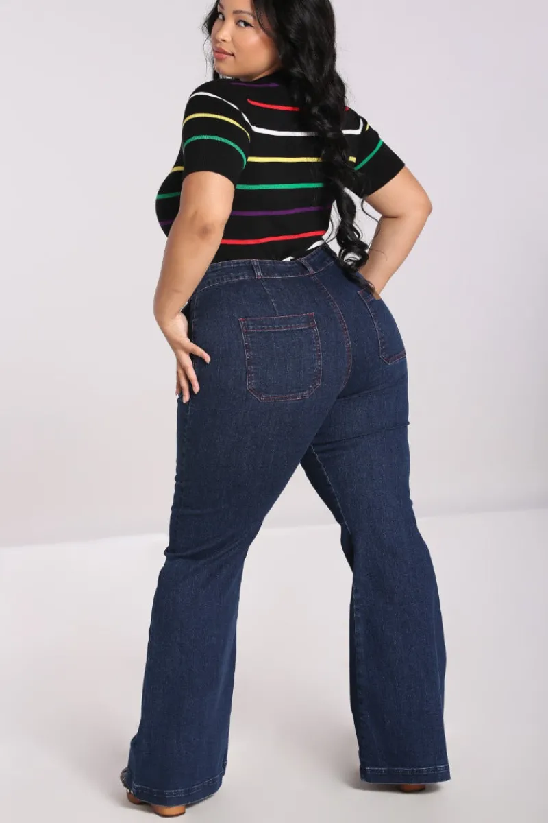 Hell Bunny Trousers & Shorts|Trousers & Shorts>Jaclyn Jeans Blue