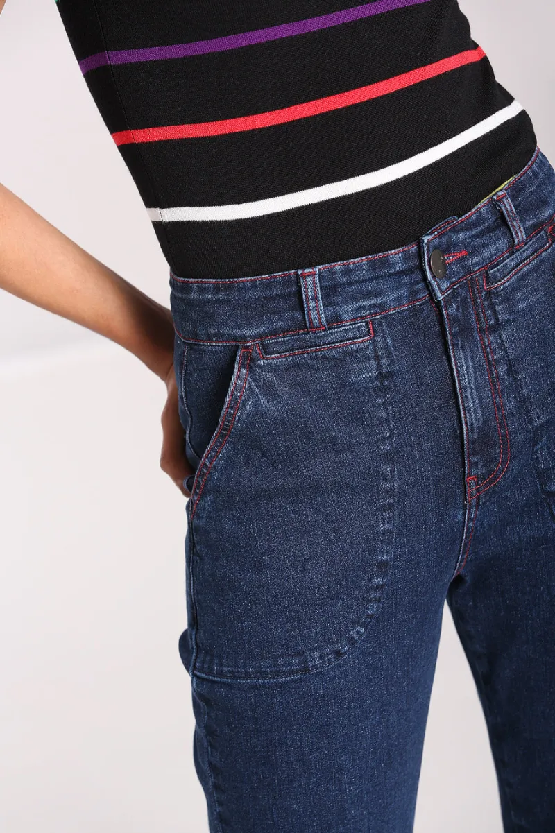 Hell Bunny Trousers & Shorts|Trousers & Shorts>Jaclyn Jeans Blue