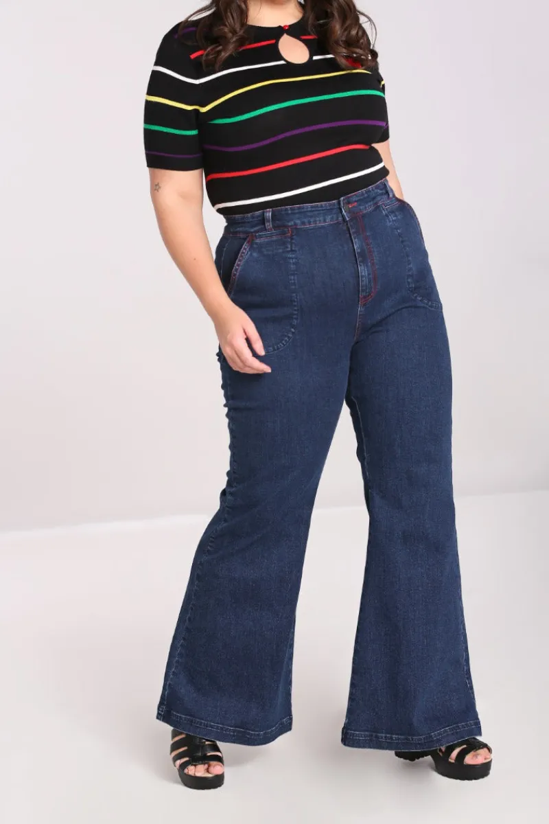 Hell Bunny Trousers & Shorts|Trousers & Shorts>Jaclyn Jeans Blue