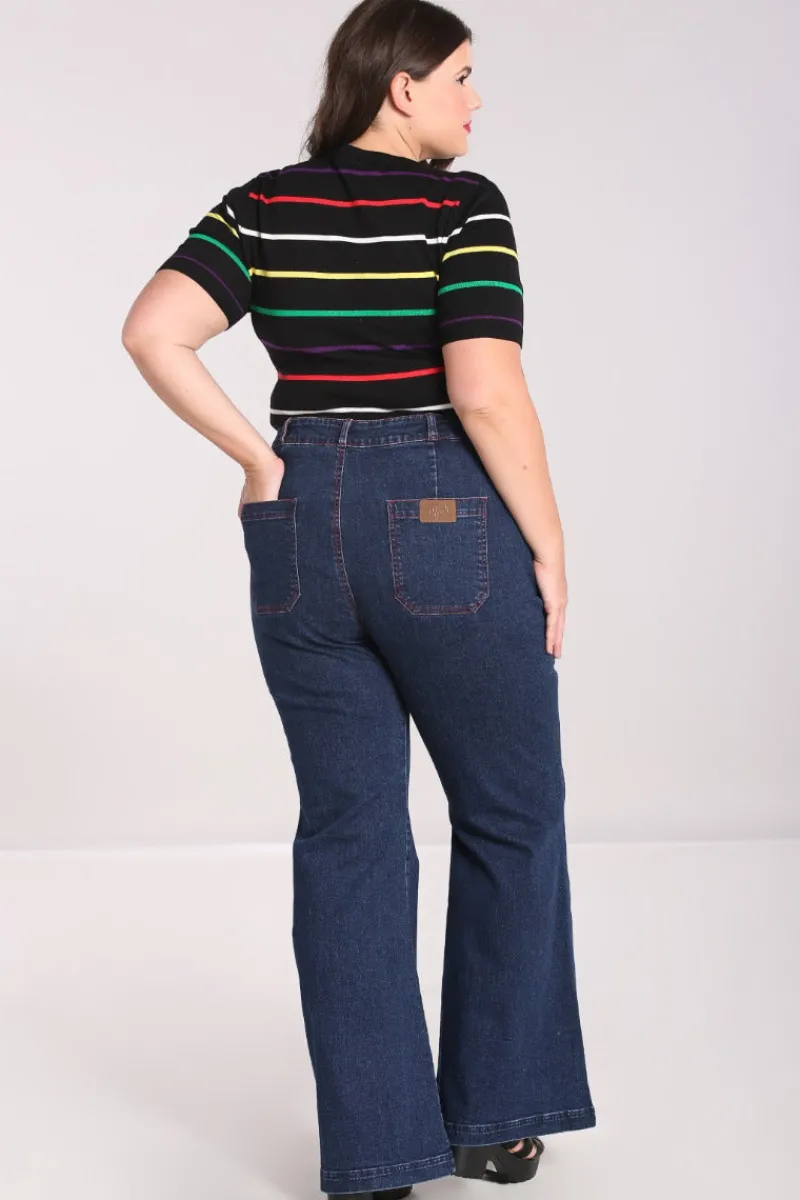 Hell Bunny Trousers & Shorts|Trousers & Shorts>Jaclyn Jeans Blue